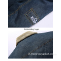 Giacca da uomo in tessuto Blue Denim Blue Jacket da uomo personalizzato OEM